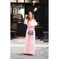 ราคา ฟรี EMS ชุดเดรสยาว งานป้าย Lady Ribbon Thailand เสื้อผ้าแฟชั่นผู้หญิง Dress Size FREE SIZE สีชมพู พร้อมส่งสวยเหมือนแบบ (1061196387)
