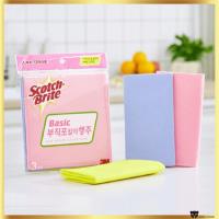 ราคา 3M Scotch-Brite ผ้าเช็ดสีไม่ทอพื้นฐาน 3 ชิ้น 38x38 ซม. ผ้าทําความสะอาดอเนกประสงค์ (41807412599)