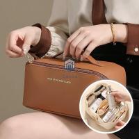 ราคา ผู้หญิงแต่งหน้ากระเป๋าเครื่องสำอางขนาดใหญ่หรูหราหนัง PU กระเป๋าแต่งหน้าแบบพกพามีซิปสำหรับการเดินทางสำหรับผู้หญิง (23574899514)