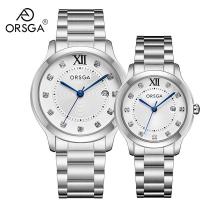 ราคา Oscar คู่เพชร-Studded ปฏิทินนาฬิกาคู่ Live กันน้ําผู้ชายผู้หญิง High-End Casual ธุรกิจนาฬิกาควอตซ์ (45452018421)