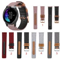 ราคา สายหนังแท้ทำจากผ้าแคนวาส Garmin Venu Sq 2 Venu 2 Plus (5908629543)