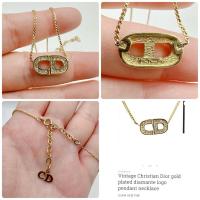 ราคา สร้อยคอสไตล์วินเทจ แบรนด์ Dior ยาว 16-17.5 นิ้ว สีเฟดบางจุดตามตะขอ งานญี่ปุ่นมือสอง (54103566145)