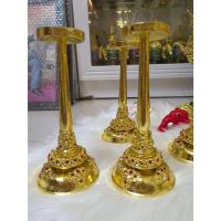 ราคา ขาตั้งหัวโขน ขาตั้ง ฐานวางเศียร ขนาดเล็ก สูง 7 นิ้ว แป้นบน 2 นิ้ว แป้นล่าง 3.5 นิ้ว เนื้อเรซิ่นเกรดดี ปิดทอง ประดับเพชร (25063040349)