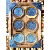 ราคา พรอพถ่ายรูป ชุดจานรองแก้วและถาดไม้สัก ตกแต่งด้วยแผ่นเงิน จานรองแก้วไม้สัก ถาดไม้สัก แบบล้านนาโบราณ (3791686937)