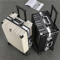 ราคา Universal Wheel Trolley Case Unisex กรอบอลูมิเนียมกระเป๋าเดินทางนักเรียนกระเป๋าเดินทางที่ทนทาน (44078056537)