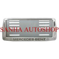 ราคา กรอบป้ายทะเบียนสแตนเลส โลโก้ Mercedes Benz ทรงสี่เหลี่ยมคางหมู (2295188114)