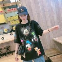 ราคา เสื้อลายหนูมิกกี้และผองเพื่อน สีดำแต่งลายจุดขาว ทรง oversize (3216444166)