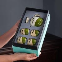 ราคา สไตล์จีนกาน้ำชาทำด้วยมือสร้างสรรค์วันหยุดของขวัญ panda หม้อชุดชาชุด Ge เตาเผาเครื่องปั้นดินเผาหยาบม (19486645468)