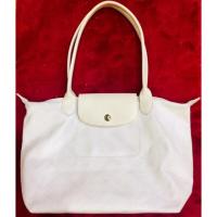 ราคา Longchamp Limited Edition White and Silver Tote กระเป๋า Longchamp ไซส์ S หูยาว (2612381981)