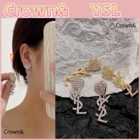 ราคา ต่างหูคริสตัลดีไซน์โลโก้ขนาดเล็กจาก Saint Laurent สำหรับผู้หญิง ของแท้ 100% ใหม่เอี่ยม (28493844839)