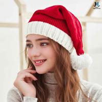 ราคา [กา] คริสต์มาสอบอุ่นถักหมวกทําด้วยผ้าขนสัตว์ฤดูหนาวสีแดงซานตาหมวกวันหยุดชุดแม่ลูกหมวกทําด้วยผ้าขนสัตว์ [ไทย] (41528143524)