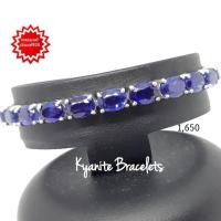 ราคา สร้อยข้อมือ ไคยาไนท์ Kyanite พลอยแท้ ขนาด 5×7 มม. จำนวน 14 เม็ด ตัวเรือนเงิน 925 ชุบทองคำขาว แบบรูด (10705631042)