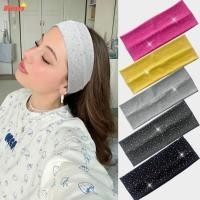 ราคา BLAZERS ที่คาดผมโยคะ, ผ้าโพกหัวยืดหยุ่นยืดหยุ่นดูดซับเหงื่อ, Bling Diamond สีทึบ Breathable Hair Hoop Face Wash (42800465004)