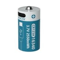 ราคา OEMถ่านชาร์จขนาดCR123A/16340 3.7V 2550mAh USB type-C 1ก้อน (44104012676)