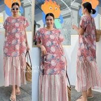 ราคา เดรสคอกลมหางปลาแขนสั้นผ้าฝ้ายอินเดีย (26593136967)