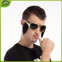 ราคา F&O แว่นกันแดดทองแปลกแว่นตาเคราตลก 70s Disco เครื่องแต่งกาย Presley Props แว่นตาตลกพร้อมงานปาร์ตี้ (55403567019)