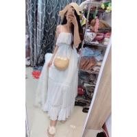 ราคา เดรสสายเดี่ยวสีขาวตัวยาว ไปทะเล (7342562744)