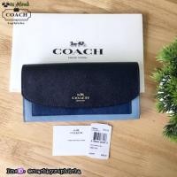 ราคา COACH W SLIM ENVELOPE WALLET IN GEOMETRIC COLORBLOCK CROSSGRAIN LEATHER (151270417)
