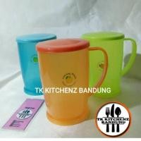 ราคา แก้วพลาสติกสีผู้หญิง - แก้วพลาสติกมีหูจับ มีฝาปิด (26687945527)