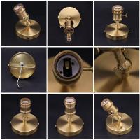 ราคา ที่วางโคมไฟติดผนังทองเหลืองบริสุทธิ์แบบหมุนได้สไตล์ญี่ปุ่น สำหรับโรงแรมและทางเดิน อุปกรณ์เสริมที่วางโคมไฟเพดาน (24295975625)
