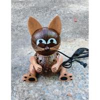 ราคา โคมไฟน้องแมวนั่ง ทำจากกะลามะพร้าว (27366313350)