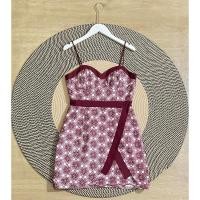 ราคา เดรสสายเดี่ยวแดงปักดอก งานป้าย Karat ไซส์ S (26175990585)