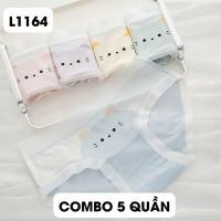 ราคา Combo 5 กางเกงชั้นในสตรีผ้าฝ้ายนุ่มลายแมวน่ารัก - ถุงน่องกลางรัส, ก้น 2 ชั้น VALICA L1164 (47604800354)