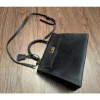 ราคา กระเป๋าสะพายข้างหนังสีดํากระเป๋าสะพายข้างแฟชั่นกระเป๋าถือมือสอง (57354945307)