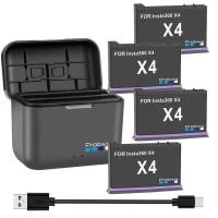 ราคา ONE e & 2 Slots Charger 360 Panoramic Action Accessories Batteries For Insta360 X4 Camera Battery (29759056859)