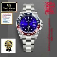 ราคา Royal Crown (รุ่น Submariner ของแท้ 100%) นาฬิกาผู้ชาย สุภาพบุรุษ ขนาดหน้าปัดรวมเม็ดมะยม 44 mm.รับประกัน1 ปี กันน้ำ 100% (8903428364)