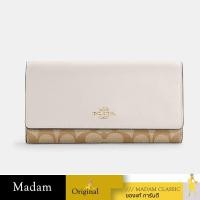 ราคา กระเป๋าสตางค์ COACH C5966 SLIM TRIFOLD WALLET IN SIGNATURE CANVAS (IMDQC) (27415031172)