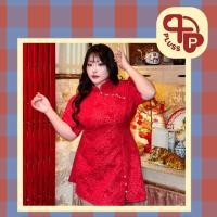 ราคา เดรชจีนผ้าลูกไม้สาวอวบ ลายดอกละเอียด (50154780473)