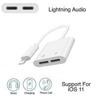 ราคา 2 in 1 Audio Adapter For iPhone 7 8 Plus X For Lightning Charger Music Headphone (4661084202)