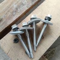 ราคา สกรูเหล็กลูกฟูกชุบสังกะสีแบบจุ่มร้อน ข2 1 กก. พร้อมแหวนรองสีดําป้องกันการรั่วไหล (28090031110)