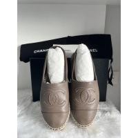 ราคา รองเท้า Chanel เอสพาดริลล์ หนังแกะสี กากี (18937396282)