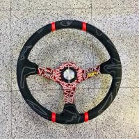ราคา พวงมาลัยรถยนต์ ก้านแดงลายโลโก้momo หนังกลับอัลคันทาร่าดำ ของแท้ รุ่นพิเศษ (20291678823)