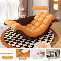 ราคา Warming Banana เก้าอี้โยก Simple Lazy ไม้เนื้อแข็งโซฟาเดี่ยวใหม่ระเบียง Lounge เก้าอี้ห้องนั่งเล่น Home Retro Leisure (50951552838)