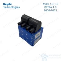 ราคา คอยล์จุดระเบิด คอยล์หัวเทียน Delphi Chevrolet Optra 1.8, Aveo 1.4,1.6 ( 4 สูบใช้ 1 ตัว) (GN10230) (21061455006)