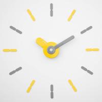 ราคา นาฬิกา On-Time V1M เทาเหลือง 56 เซน Wall Clock นาฬิกาแขวนผนัง ติดผนังไม่เจาะผนัง เข็มนาฬิกาใหญ่ (22318651632)