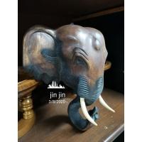 ราคา หัวช้างไทย หัวช้างไม้แกะสลักขนาด12*12นิ้วแบบแขวนติดผนัง (5444812038)