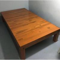 ราคา เตียงไม้สักหัวเรียบ 107*200 สูง45cm. (26817797632)