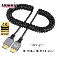 ราคา GOSSIP Micro Mini HDMI TO HDMI Spiral Cable, Extension ยืดหยุ่น HDMI-Compatible Spring Cable, แบบพกพา 4K 60HZ 0.5-2.4M Male to Male Plug Cable (42218613530)
