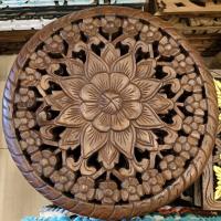 ราคา งานไม้แกะสลัก งานไม้สักแท้ ทรงเหลี่ยม ขนาด 45 ซม. แบบหนา สำหรับตกแต่งผนัง Teak Wood Carving For Decoration 45cm. (28756710056)