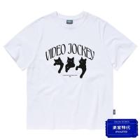 ราคา คอกลม เสื้อยืดแขนสั้น ทรงหลวม พิมพ์ลายแมว VIDEO JOCKEY สไตล์เกาหลี (24752393333)