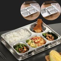 ราคา ขายร้อน ถาดหลุมสแตนเลส กถาดหลุม ปลอดภัย มีฝาปิด ไม่ขึ้นสนิม ถาดหลุมใส่อาหาร 4หลุม 5หลุม(ขนาดใหญ่) (26023902648)