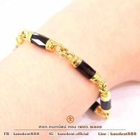 ราคา สร้อยข้อมือโกเมนแท่ง Natural Garnet พลอย 16 มิล 7 เม็ด ตัวเรือนทองคำแท้ 90% พลอยแท้ ทองแท้ มีใบรับป (27976447442)