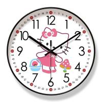 ราคา นาฬิกาควอตซ์แขวนผนัง ลายการ์ตูน HELLO KITTY เสียงเงียบ เพื่อการเรียนรู้ สําหรับเด็ก 03 (24426072025)
