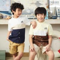 ราคา Chelsee เสื้อเชิ้ตคอจีน แขนสั้น ตัดต่อสี เรียบๆ 100%Cotton เด็กผู้ชาย อายุ 1.5-10 ปี เสื้อผ้าเด็กโต รุ่น 128210 (40424249730)