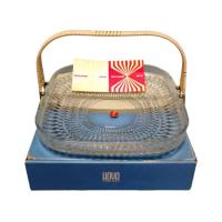ราคา HOYA Glassware Tray Plate Handle จานถาดแก้วพร้อมด้ามจับ • New in Box (28805789277)