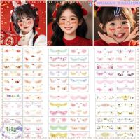 ราคา LILY 12 ชิ้น สติกเกอร์แปะหน้าแบบ Temporary Tattoo สีแดง กิมมิกระยิบระยับ ทนน้ำ สำหรับแต่งหน้าสไตล์ใหม่ (56254355011)